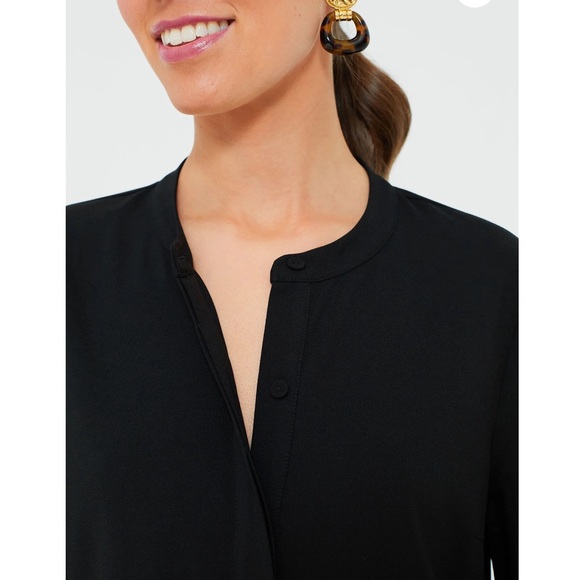 TUCKERNUCK Black Stretch Crepe Royal Shirt Dress - Picture 5 of 12